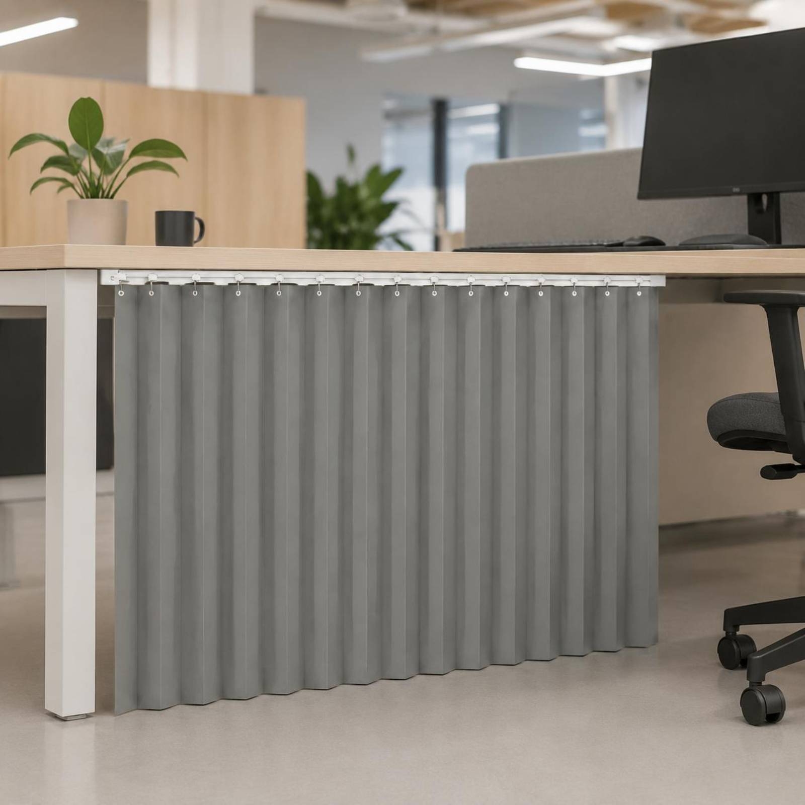 Office Furniture And Desks - ม่านกั้นความเป็นส่วนตัวสำหรับโต๊ะทำงาน ม่านกั้นลม ม่านกั้นความเป็นส่วนตัวในสำนักงาน ฉากกั้นเวิร์คสเตชั่น ห่วงโลหะ เฟอร์นิเจอร์สำหรับพื้นที่ทำงาน
