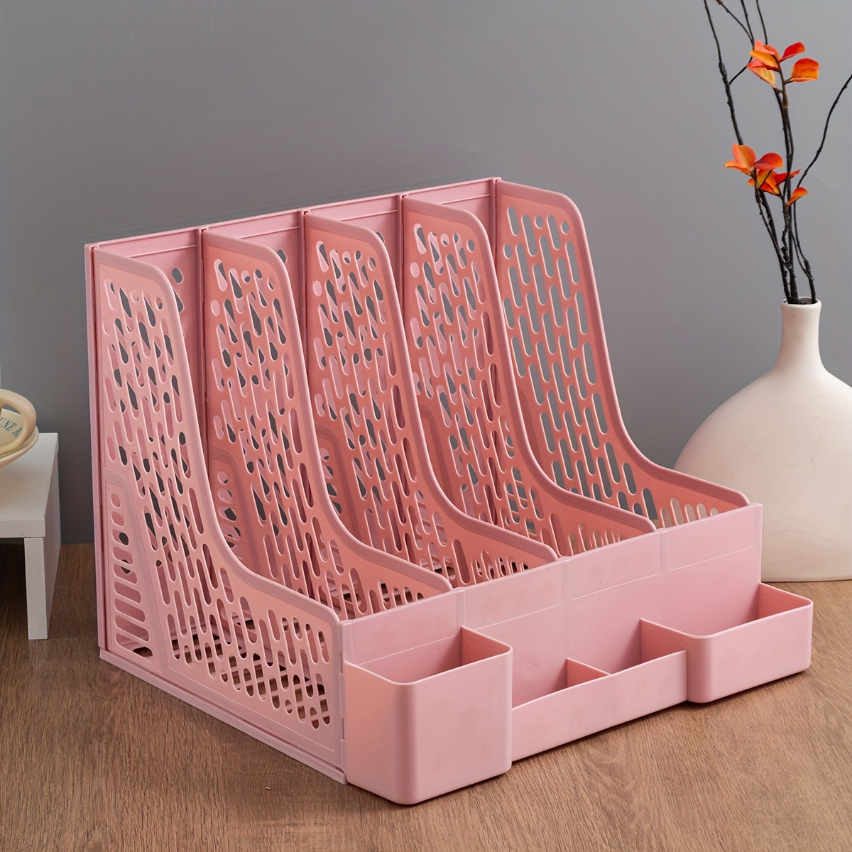 Desktop Filing Tray - ชั้นวางหนังสือแบบหนา 1 ชิ้น | ที่ใส่เอกสารแบบถอดได้สำหรับวางบนโต๊ะทำงาน, โครง,