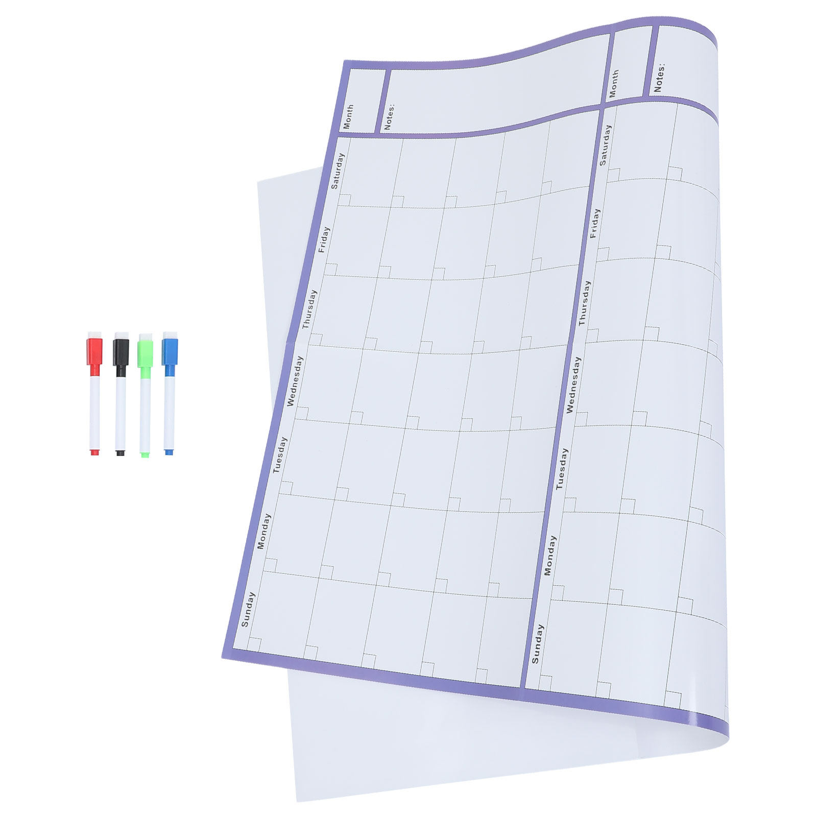 Dry Erase Weekly - แผ่นวางแผนรายสัปดาห์แบบใช้ซ้ำได้ แม่แบบปฏิทินแบบลบได้ สำหรับจัดตารางเวลาในบ้าน สำนักงาน โรงเรียน และการวางแผนบนไวท์บอร์ด