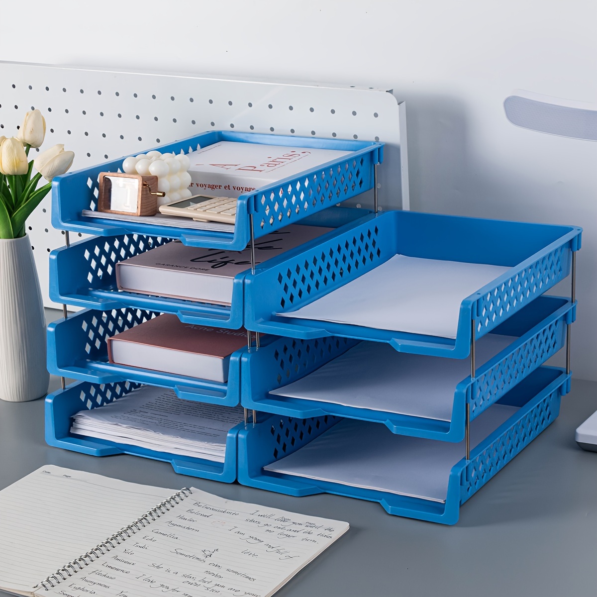 Desktop Filing Tray - Office STACKABLE Layered แฟ้มชั้นวางเอกสก์ท็อป Organizer กล่องเก็บกระดาษในครัวเรือน