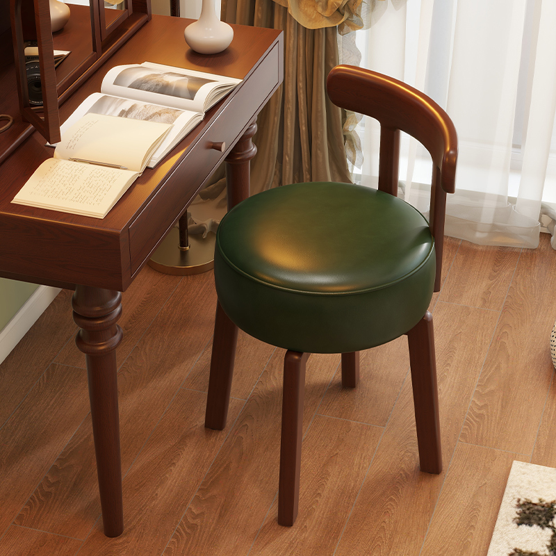 Office Furniture And Desks - เก้าอี้แต่งตัวไม้เนื้อแข็งแบบหมุนได้ เบาะหนัง เก้าอี้แต่งตัวในห้องนอน เก้าอี้พนักพิงไม้เนื้อแข็ง โต๊ะทำงานและเก้าอี้สำนักงาน