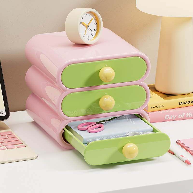 Office Furniture Table - ยูโฟรู โดพามีน ดีสก์ออแกไนเซอร์,กล่องเก็บของแบบลิ้นชัก 3 ชั้น, ชั้นวางเครื่องเขียนอเนกประสงค์สำหรับสำนักงานหอพัก