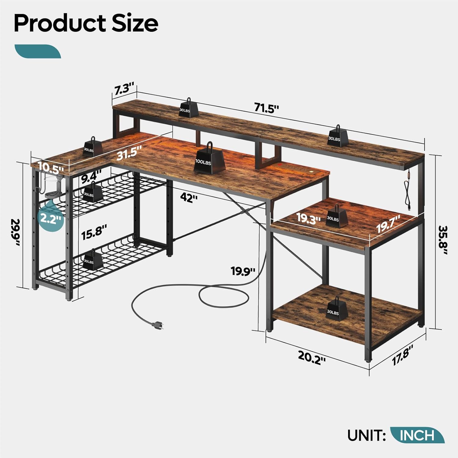 โต๊ะคอมพิวเตอร์ขนาด 71.5 นิ้ว  - Office Furniture Outlet บทวิจารณ์และราคา