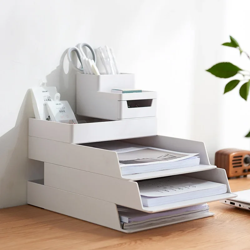 กล่องเก็บของบนโต๊ะทำงานแบบวางซ - Desktop Filing Tray บทวิจารณ์และราคา