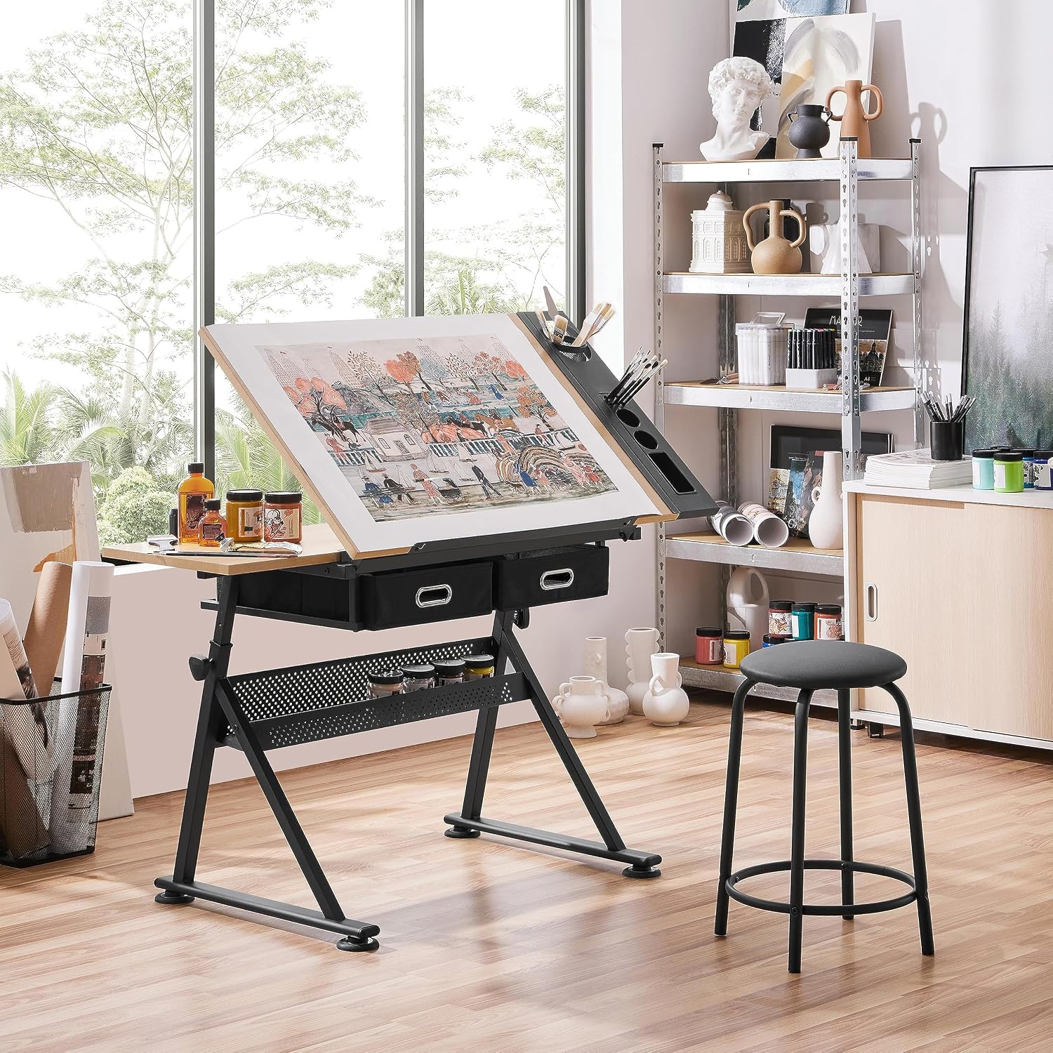โต๊ะเขียนแบบปรับระดับได้พร้อมเ - Office Furniture And Desks บทวิจารณ์และราคา