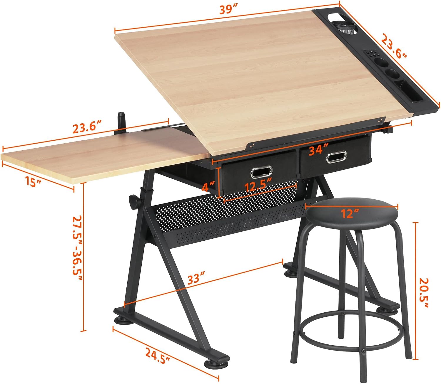 โต๊ะเขียนแบบปรับระดับได้พร้อมเ - Office Furniture And Desks บทวิจารณ์และราคา