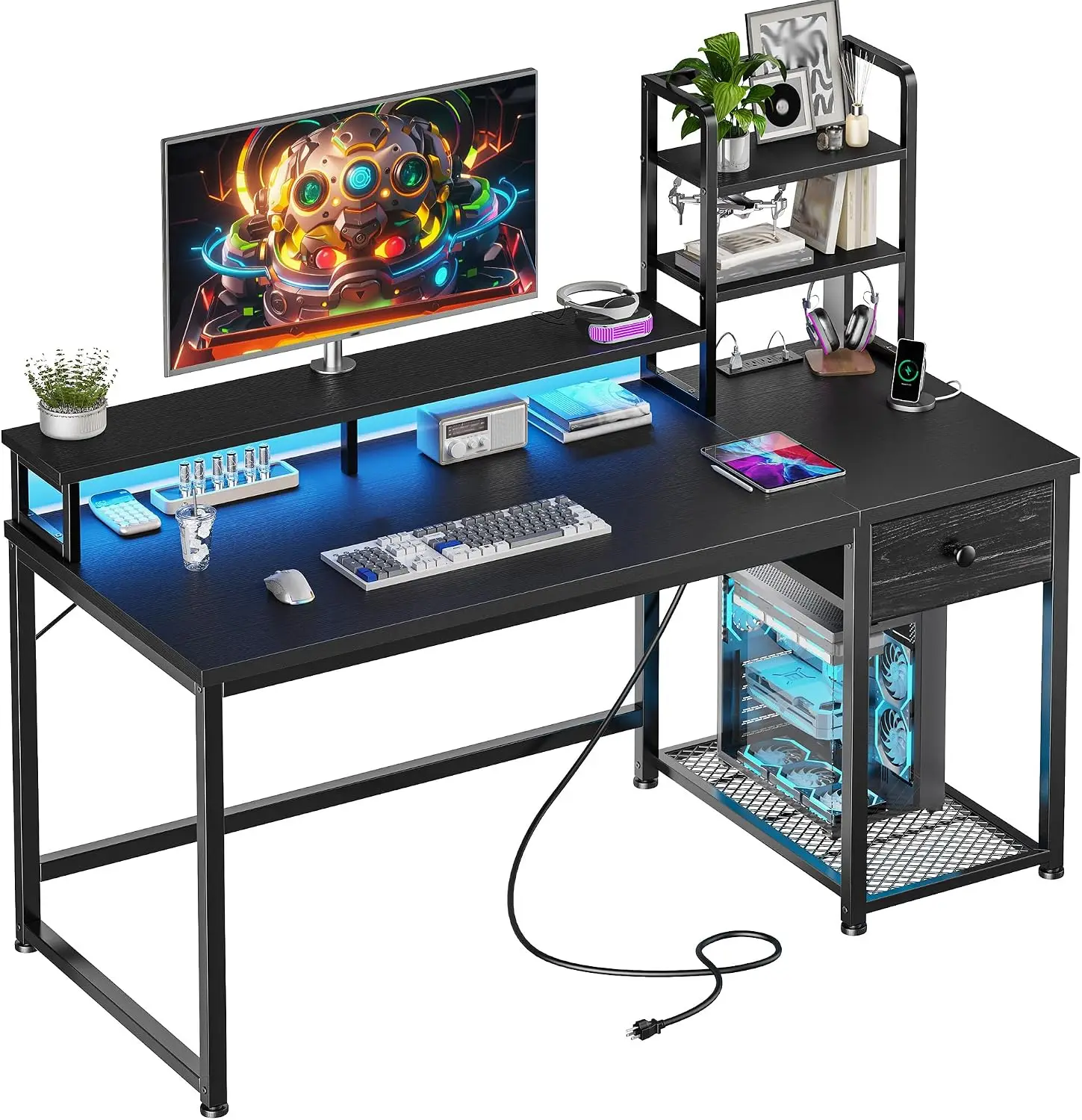 โต๊ะเกมมิ่งขนาด 44 นิ้ว พร้อมต - Gaming Desk With Hutch บทวิจารณ์และราคา