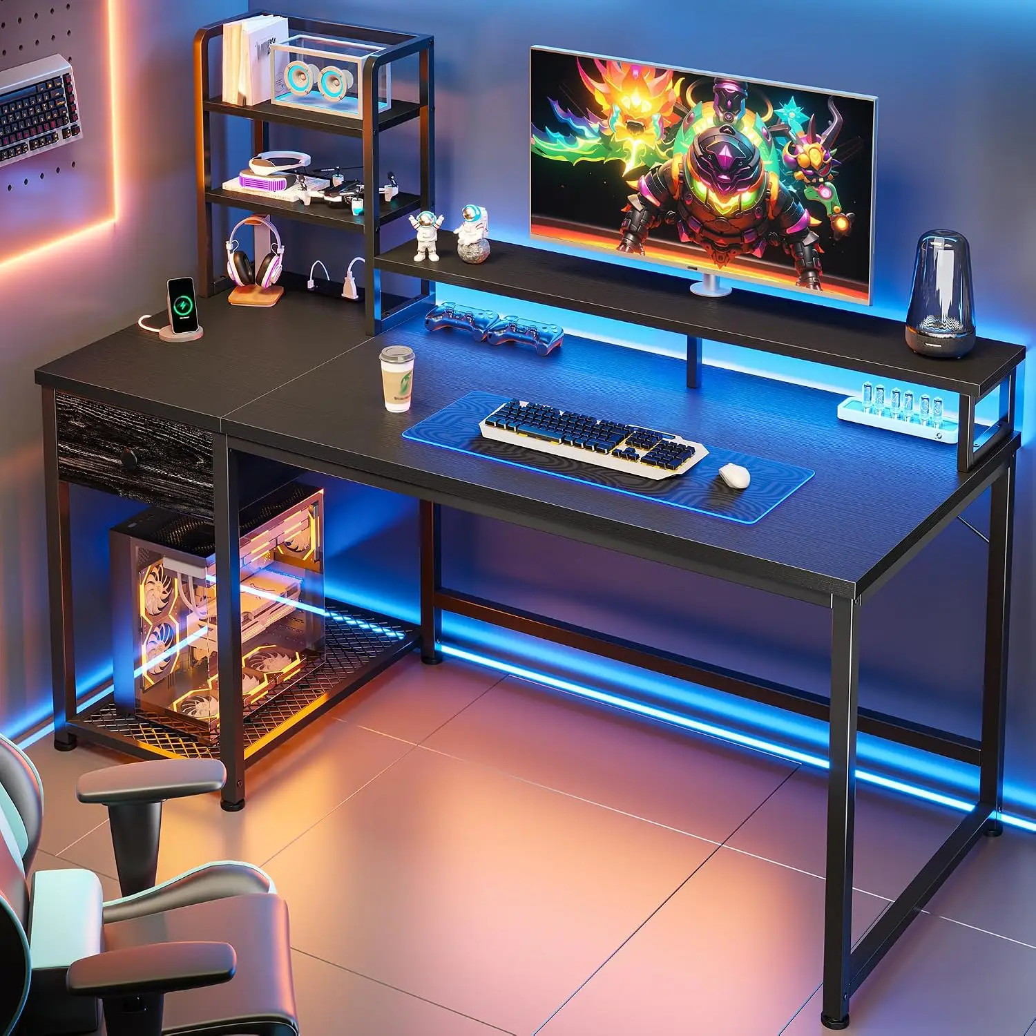 โต๊ะเกมมิ่งขนาด 44 นิ้ว พร้อมต - Gaming Desk With Hutch บทวิจารณ์และราคา
