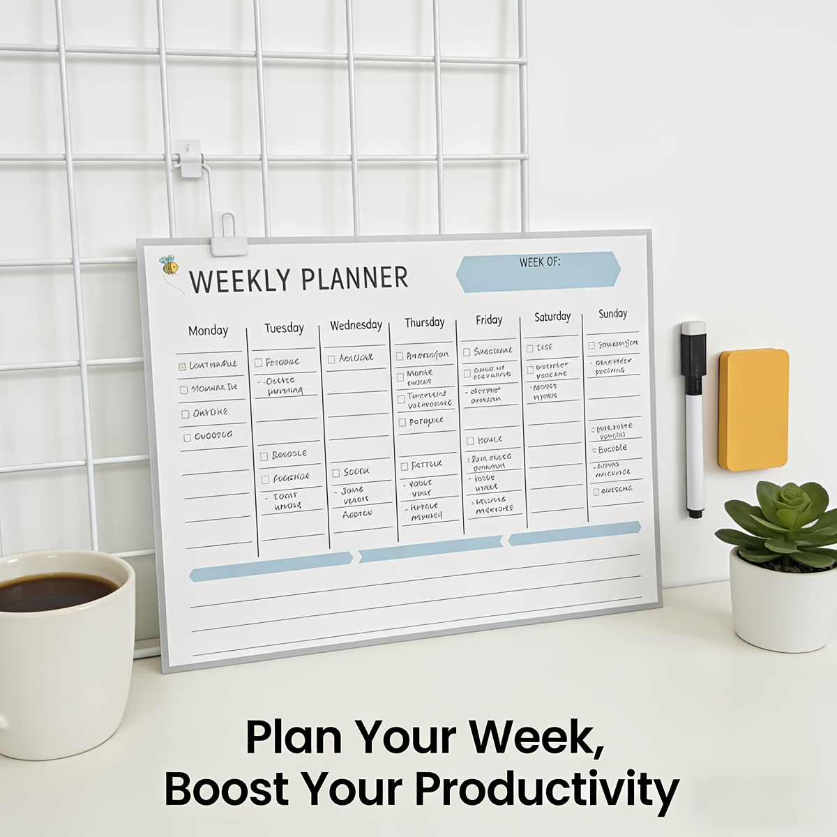 กระดานวางแผนรายสัปดาห์แบบแม่เห - Dry Erase Weekly บทวิจารณ์และราคา