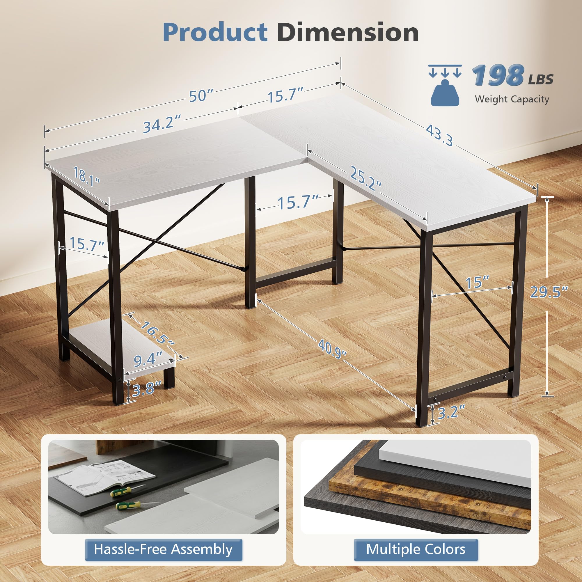 โต๊ะคอมพิวเตอร์รูปตัว L ขนาด 5 - Gaming Desk With Hutch บทวิจารณ์และราคา