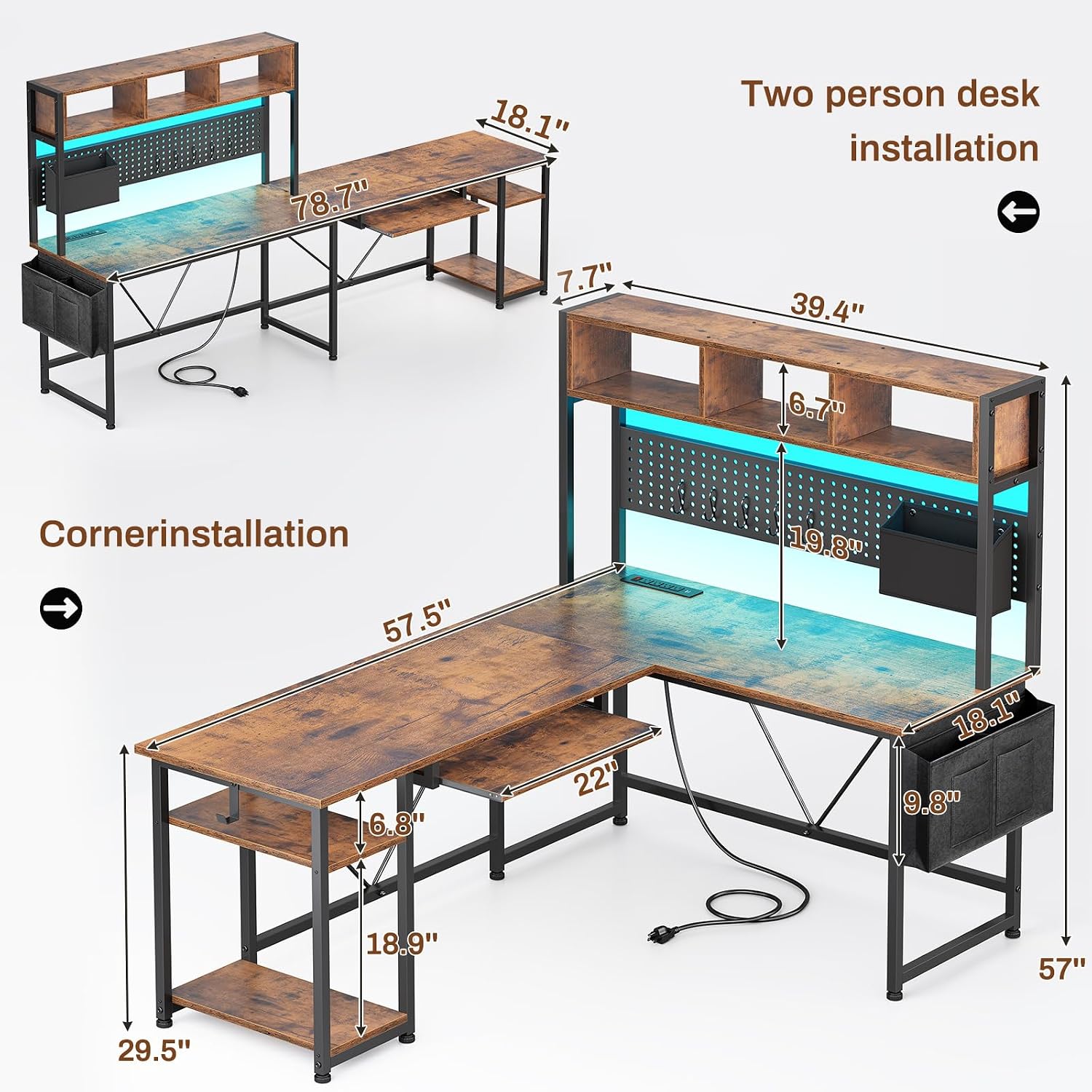 โต๊ะเกมมิ่งรูปตัวแอลพร้อมชั้นว - Gaming Desk With Hutch บทวิจารณ์และราคา