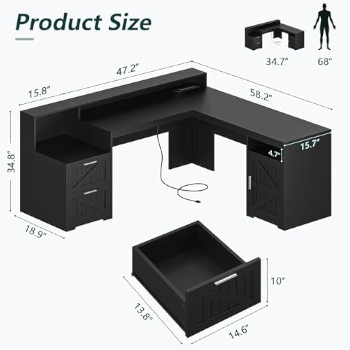โต๊ะทำงานทรงตัวแอล ขนาด 63 นิ้ - Office Furniture Outlet บทวิจารณ์และราคา