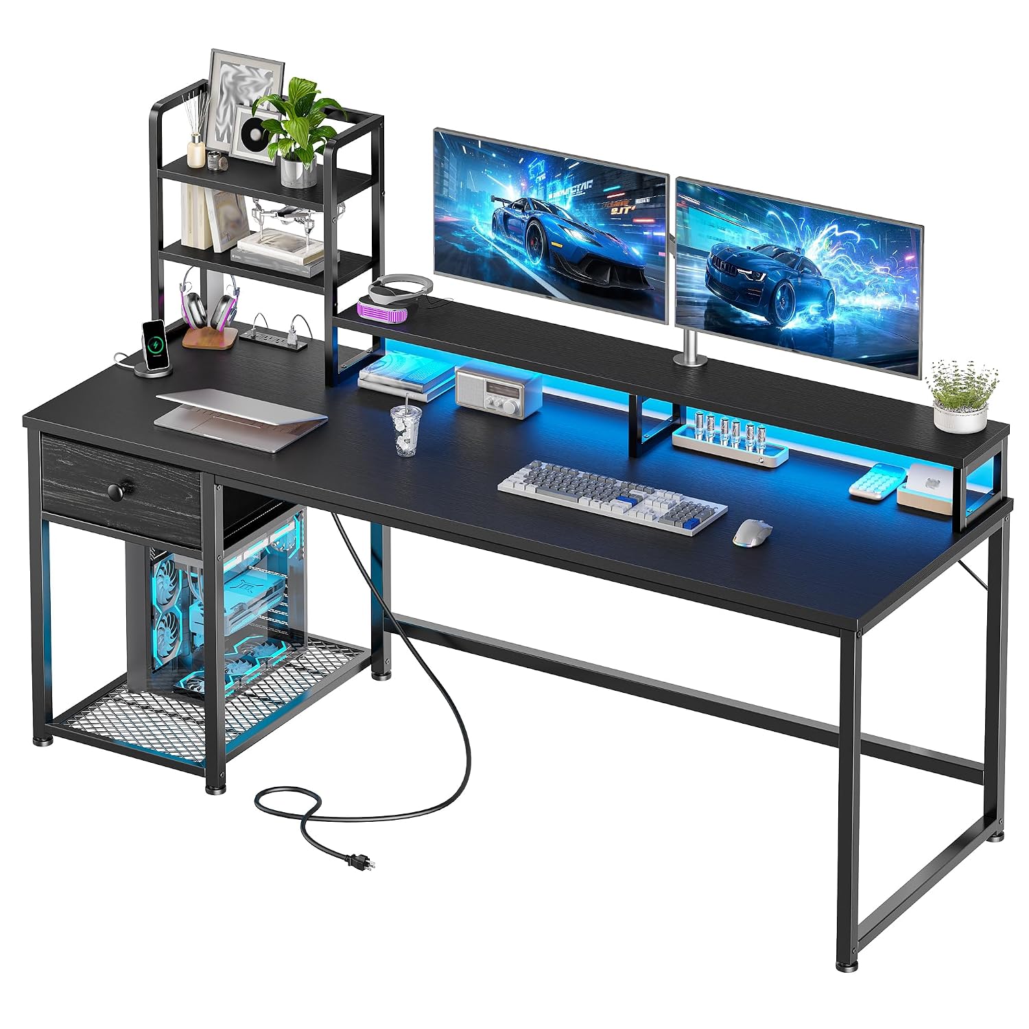 โต๊ะเกมมิ่งพร้อมตู้เก็บของและล - Gaming Desk With Hutch บทวิจารณ์และราคา