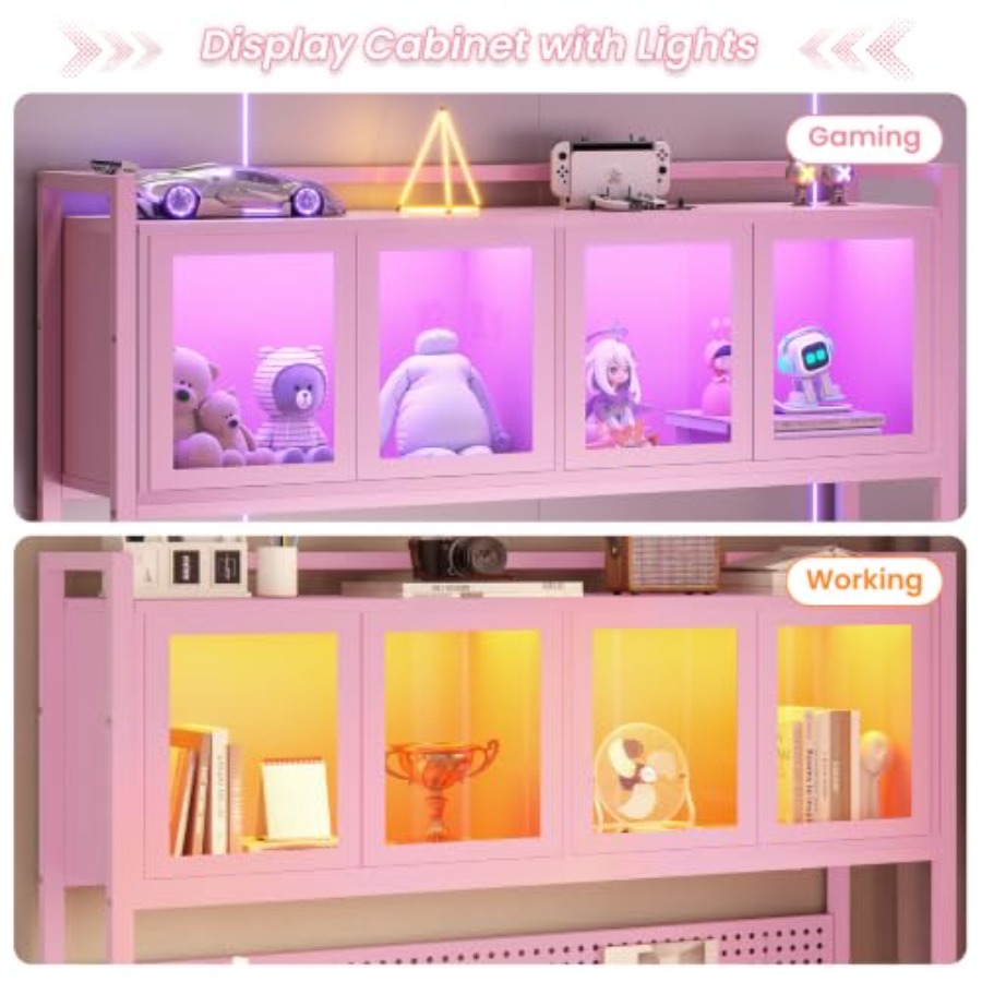 โต๊ะเกมมิ่งทรงตัวแอลพร้อมลิ้นช - Gaming Desk With Hutch บทวิจารณ์และราคา