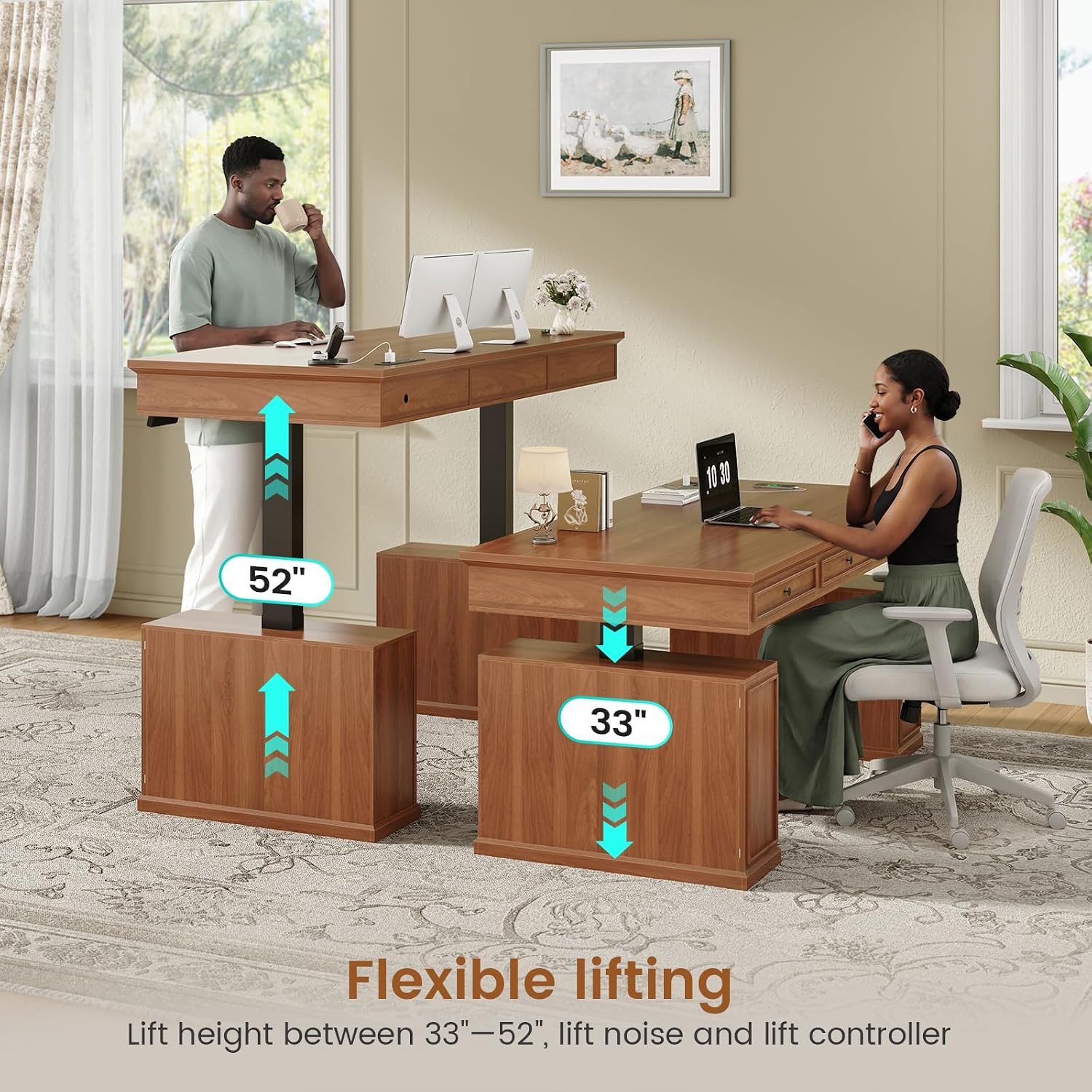 โต๊ะทำงานไฟฟ้าแบบยืนสไตล์ฟาร์ม - Office Furniture Outlet บทวิจารณ์และราคา