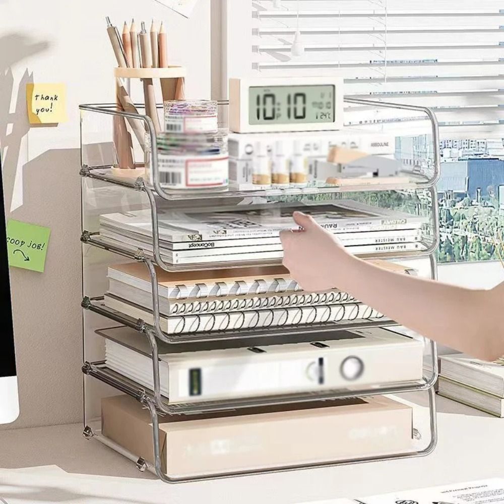 ถาดใส่เอกสารกระเป๋าผ้าแบบซ้อนก - Desktop Filing Tray บทวิจารณ์และราคา