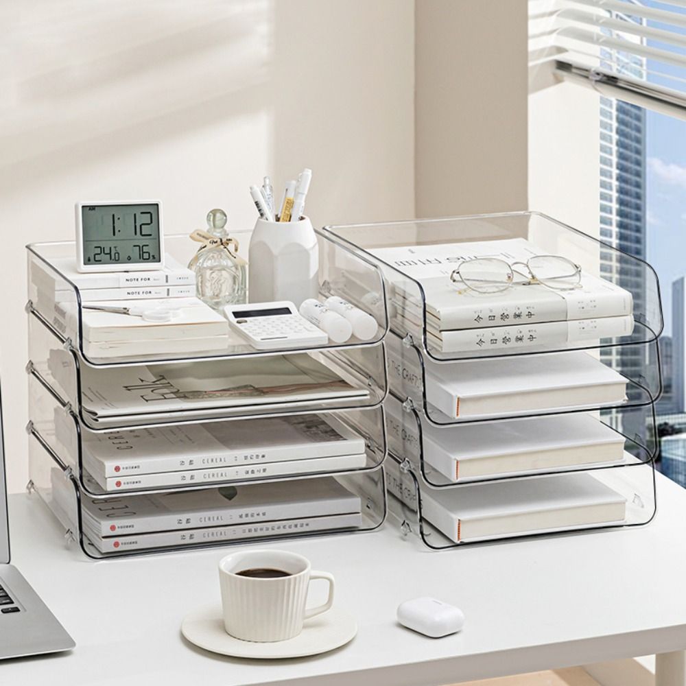 ถาดใส่เอกสารกระเป๋าผ้าแบบซ้อนก - Desktop Filing Tray บทวิจารณ์และราคา